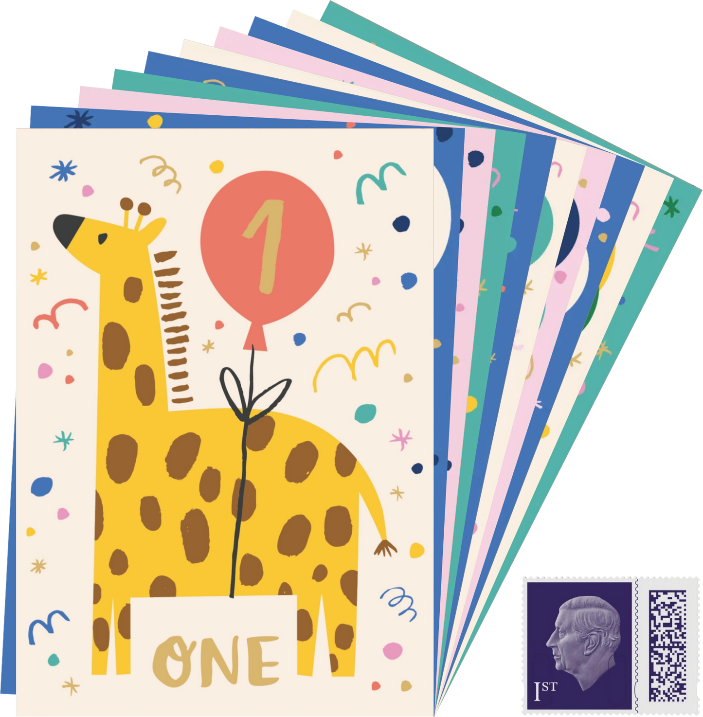 Children's animal age birthday cards ages 1-10 with 1st Class Stamps (Copy)